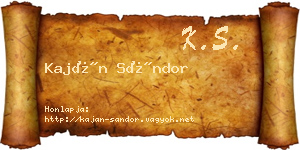 Kaján Sándor névjegykártya