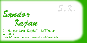 sandor kajan business card